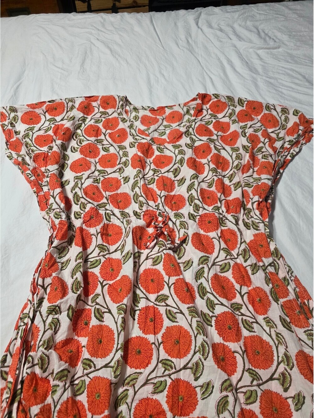 Block Print Floral Cotton Dress
